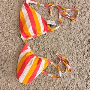 Colorful Striped Swim Top